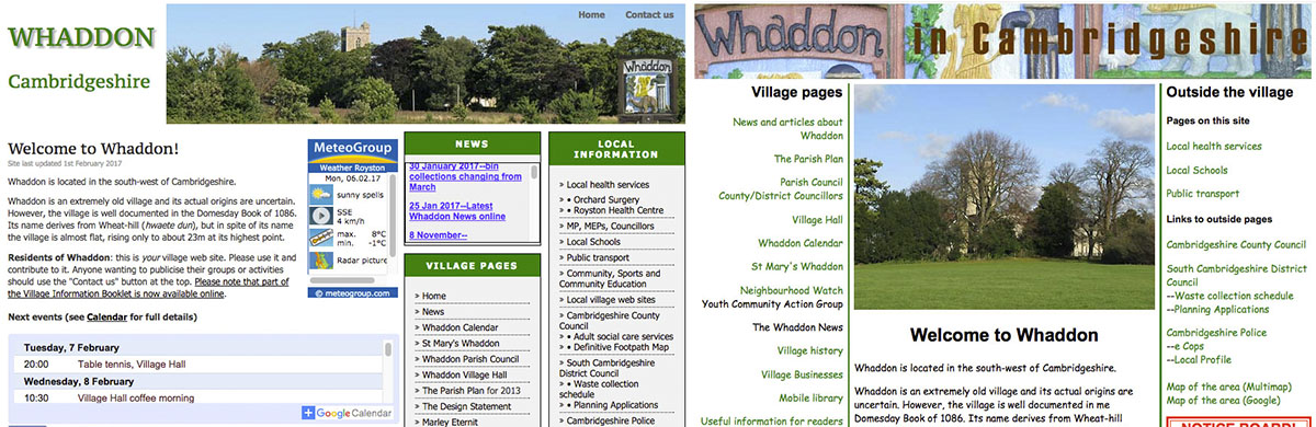 Old Whaddon web sites
