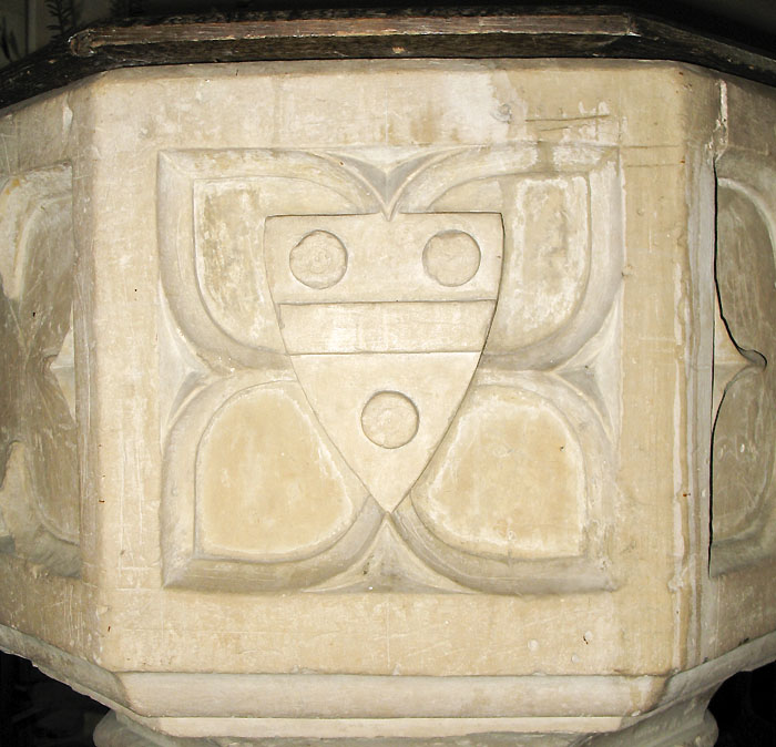 Whaddon St Marys Church Font arms