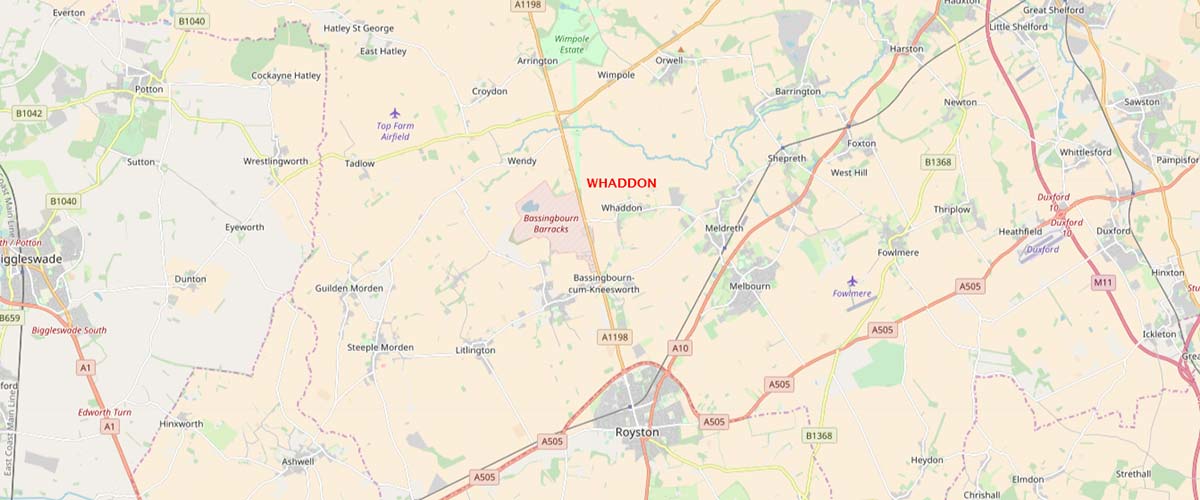Map showing Whaddon