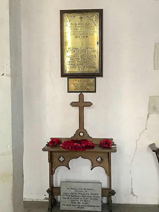 Whaddon St Marys Church War memorial 1